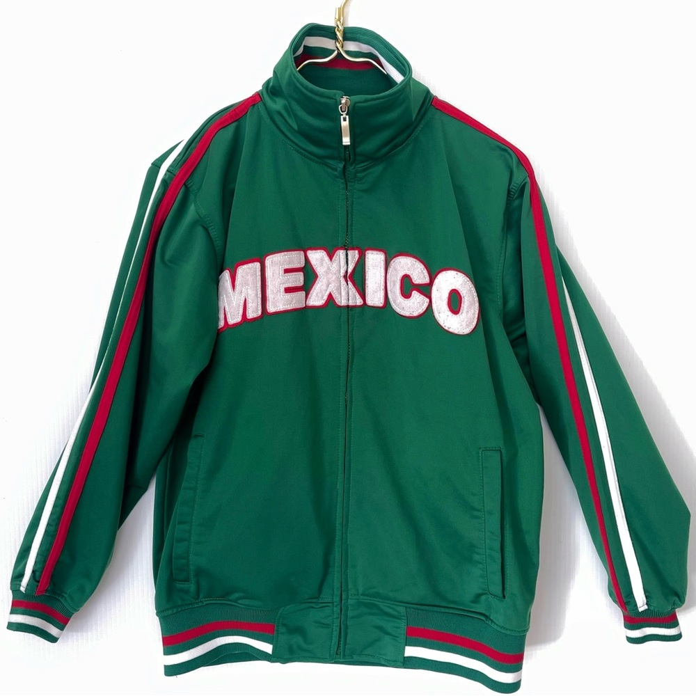Mexico Track Jacket Deep Green Flag Colors Detail Med… Gem